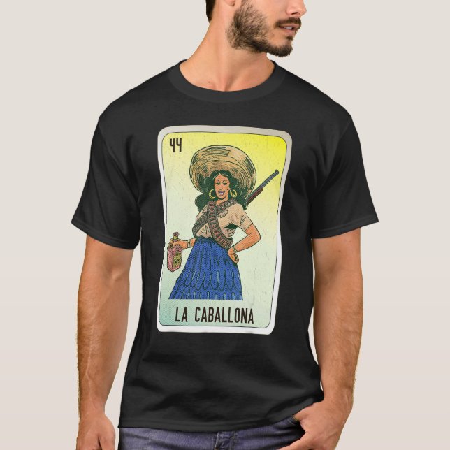 Camiseta La Caballona Mexican Slang Lottery Bingo Cards (Frente)