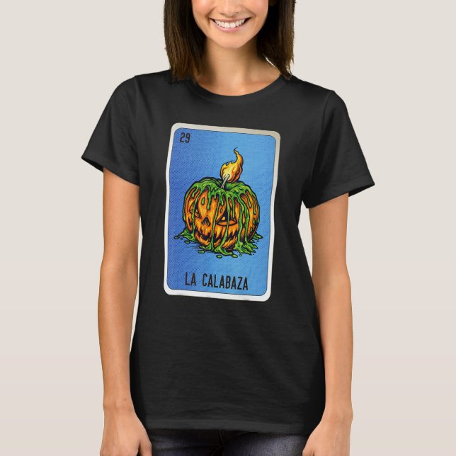 Camiseta La Calabaza Mexican Slang Lottery Bingo Cards (Frente)