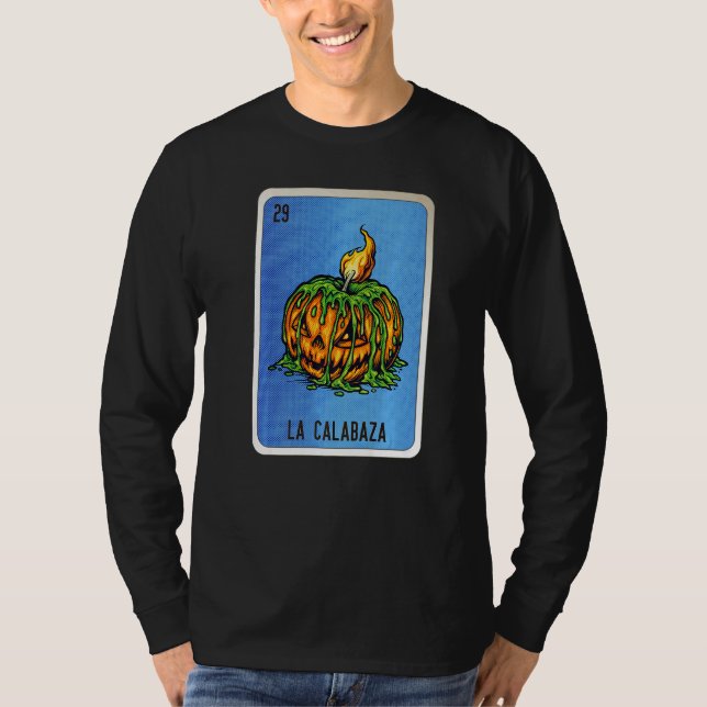 Camiseta La Calabaza Mexican Slang Lottery Bingo Cards   (Frente)
