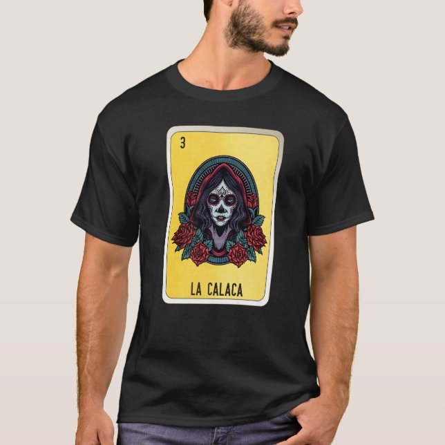 Camiseta La Calaca Mexican Slang Lottery Bingo Cards   (Frente)