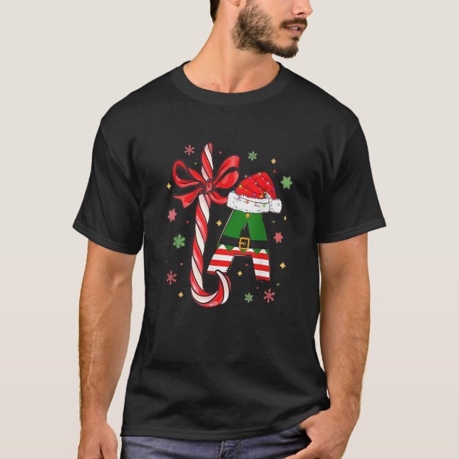 Camiseta La Candy Cane Santa Hat Funny Christmas 2024 Tis T (Frente)