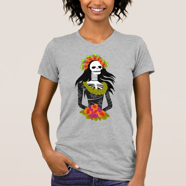 Camiseta La Catarina Ilustrada para o Dia dos Mortos (Frente)