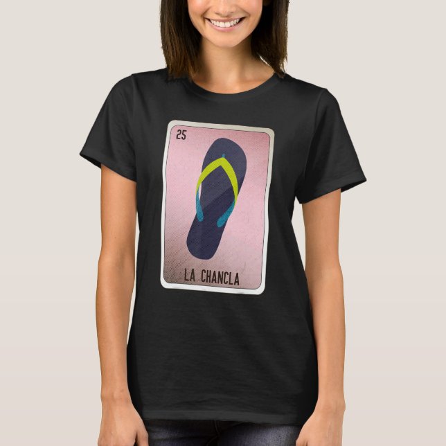Camiseta La Chancla Mexicana Slang Lottery Bingo Cards (Frente)