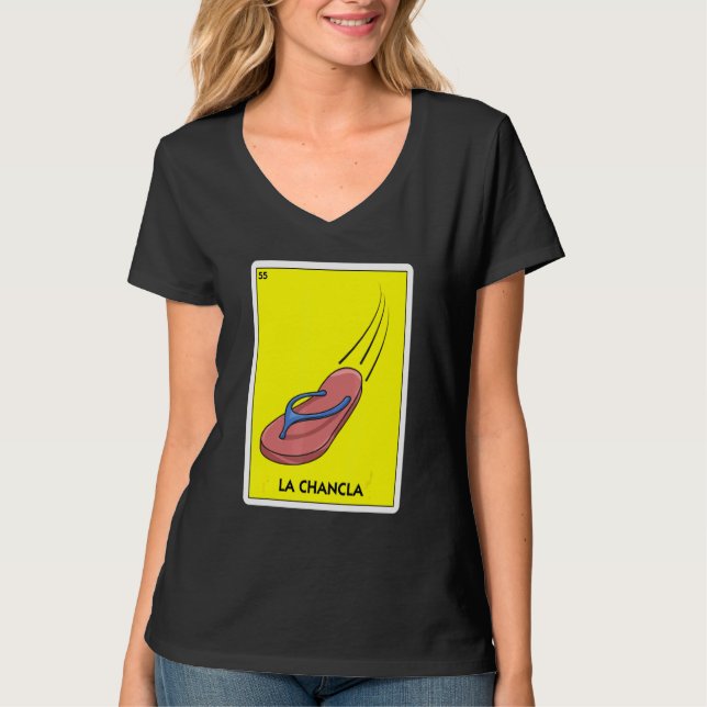 Camiseta La Chancla Mexico Sacudir Floino Latino Mãe Chancl (Frente)