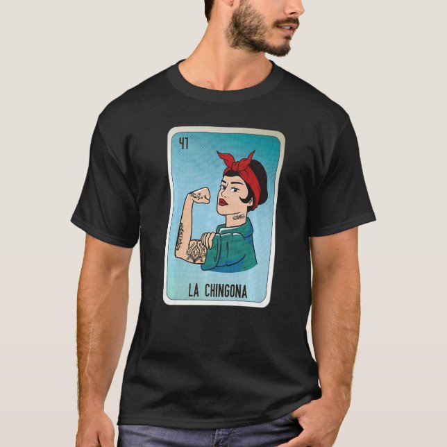 Camiseta La Chingona Mexican Slang Lottery Bingo Cards   (Frente)