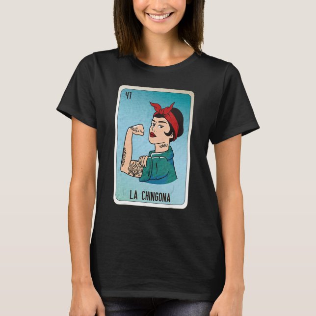 Camiseta La Chingona Mexican Slang Lottery Bingo Cards (Frente)