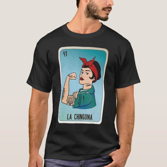 Camiseta La Chingona Mexican Slang Lottery Bingo Cards (Frente)