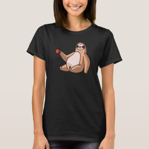Camiseta Lã Com Café Mug Refrigerante Preguiçoso