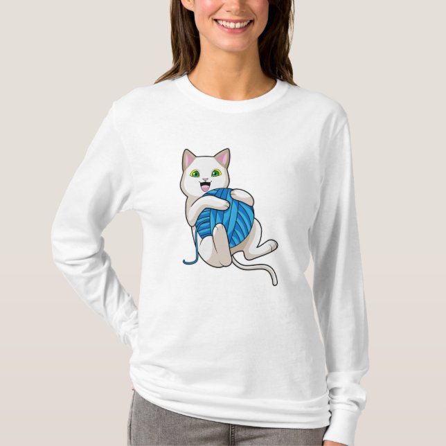 Camiseta Lã de Brincação de Gato (Frente)