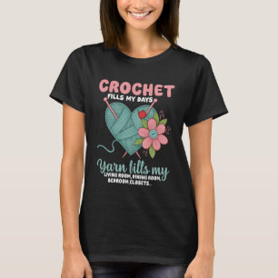 Camiseta Lã de Crochê Preenche Meu Dia Tricô & Crochê