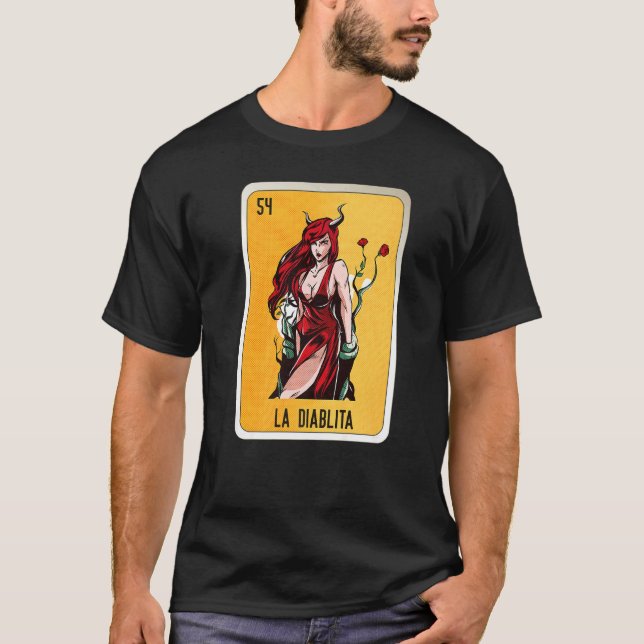 Camiseta La Diablita Mexican Slang Lottery Bingo Cards   (Frente)