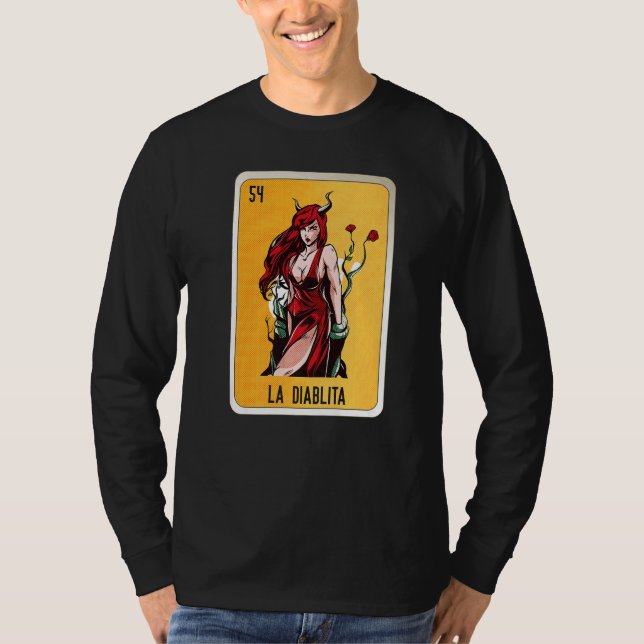 Camiseta La Diablita Mexican Slang Lottery Bingo Cards   (Frente)