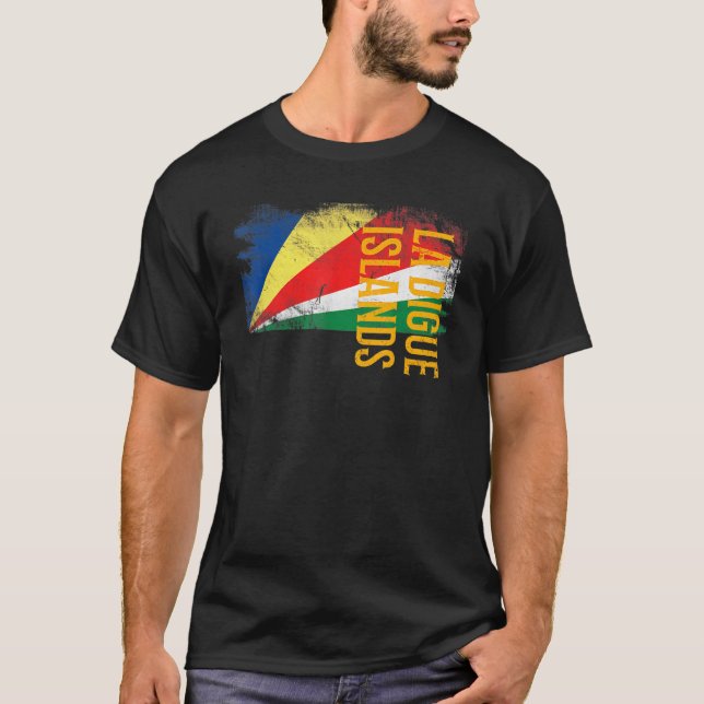 Camiseta La Digue Islands Seychelles Flag for Men Women Kid (Frente)