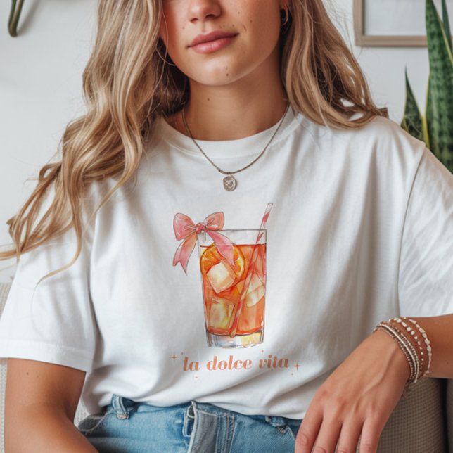Camiseta "La Dolce Vita" Italiano Aperol Spritz Coquette (Criador carregado)
