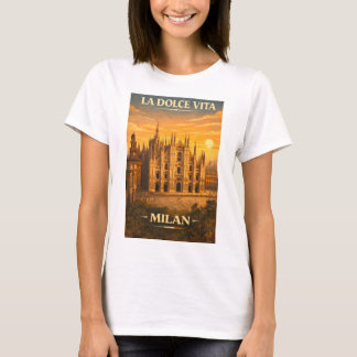 Camiseta La Dolce Vita - Milan Vintage Travel Poster