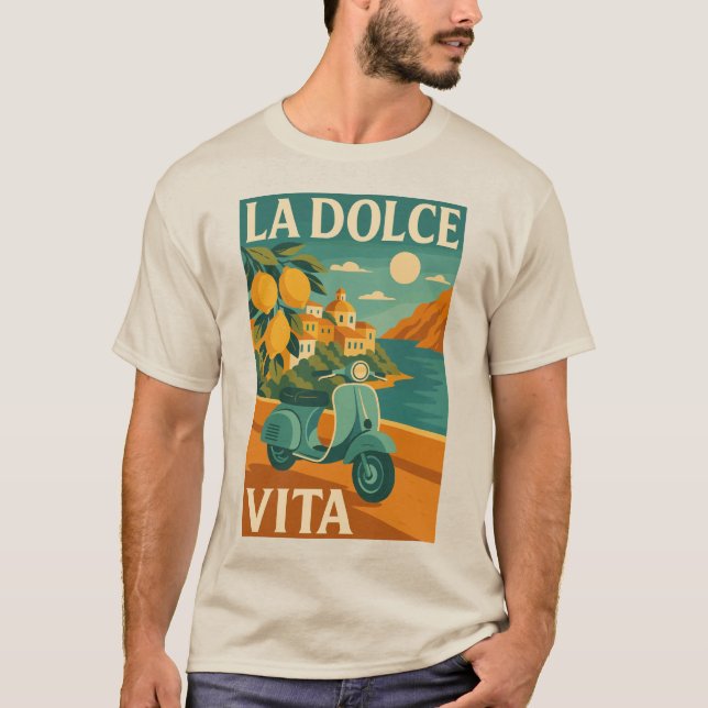 Camiseta La Dolce Vita – Retro Italian Coast Travel (Frente)