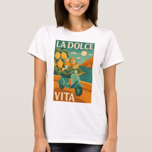 Camiseta La Dolce Vita – Viagem pela Costa Italiana Retrô