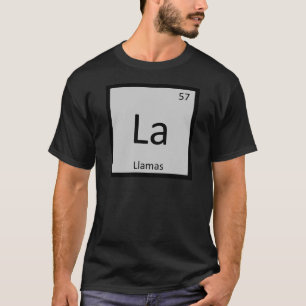 Camiseta La - elemento de mesa periódica da química dos