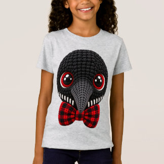 Camiseta Lã Falso de Crochê Comum Loon Laço Coquette