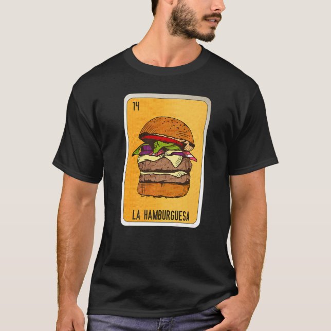 Camiseta La Hamburguesa Mexicana Slang Lottery Bingo Cards (Frente)