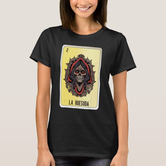 Camiseta La Huesuda Mexican Slang Lottery Bingo Cards (Frente)
