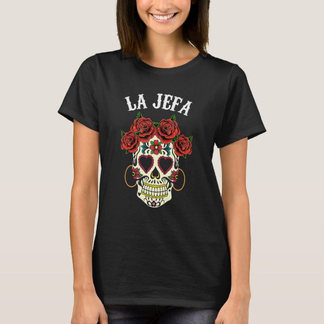 Camiseta La Jefa Sugar Skull Dead Apparel Mexican Dia De Lo (Frente)