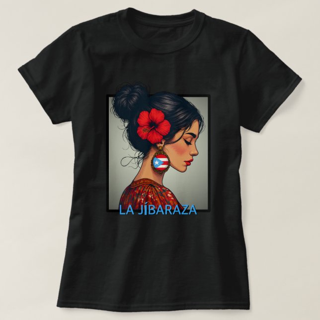 Camiseta La Jibaraza 14 – Puerto Rican Jíbara • Boricua (Frente do Design)
