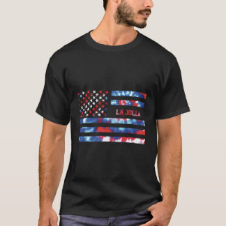 Camiseta La Jolla Tie Dye Red White Blue América Patriótica