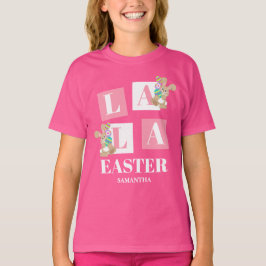 Camiseta La La Easter Cute Bunny Pink Girls 