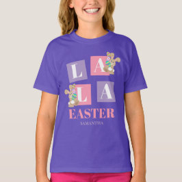 Camiseta La La Easter Cute Bunny Purple Girls