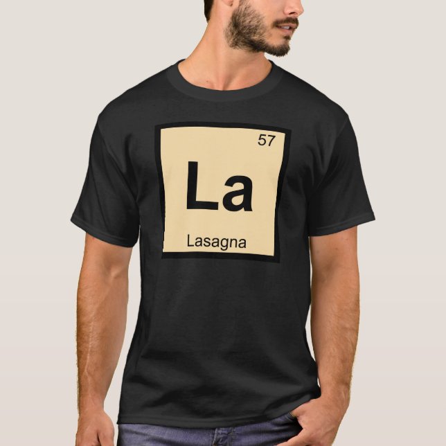 Camiseta La - Lasagna Pasta Química Mesa Periódica Símbolo (Frente)