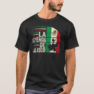 Camiseta La Leyenda De Jalisco Mapa da Bandeira Mexicana Vi