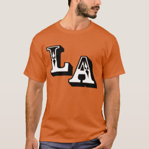 Camiseta ・° ☐ LA Logotipo Na moda American Roupa Basic Tee§