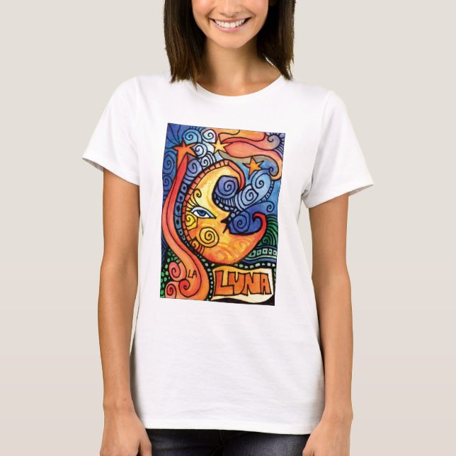Camiseta La Lune/design de cartão de Loteria da lua (Frente)