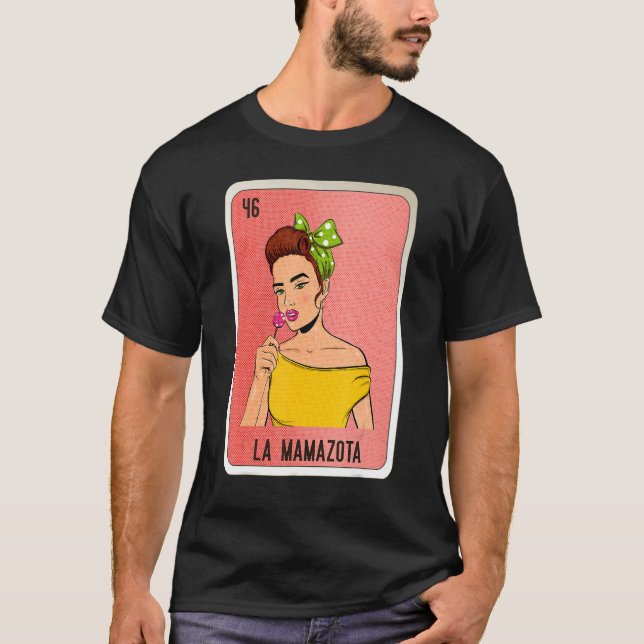 Camiseta La Mamazota Mexican Slang Lottery Bingo Cards (Frente)