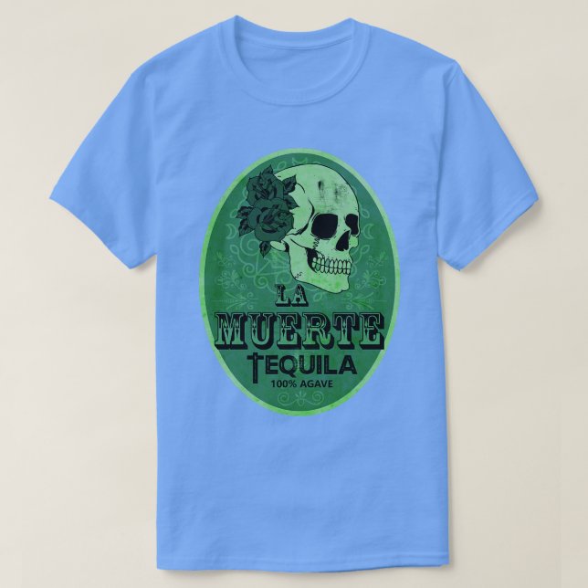 Camiseta La Muerte Green Tequila (Frente do Design)
