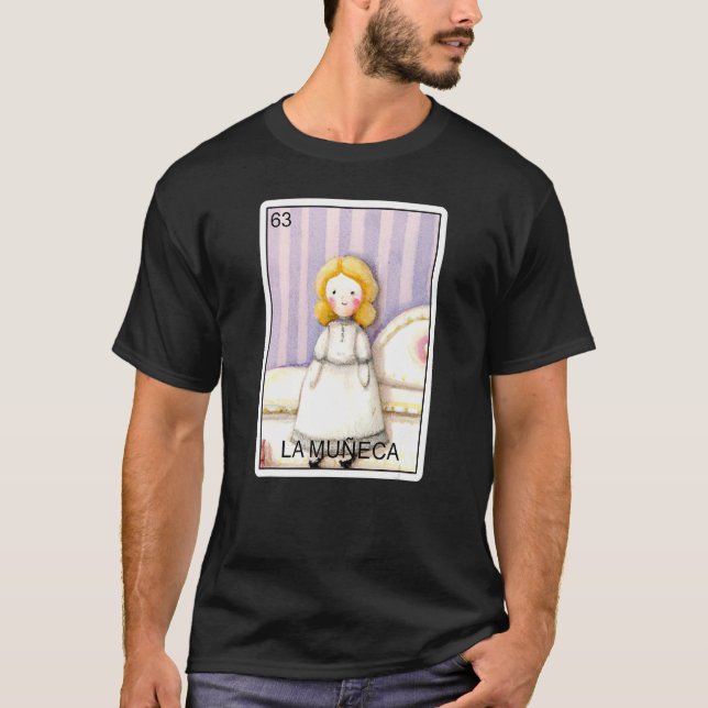 Camiseta La Muneca O Cartão Doll Da Loteria Mexicana La Mu (Frente)