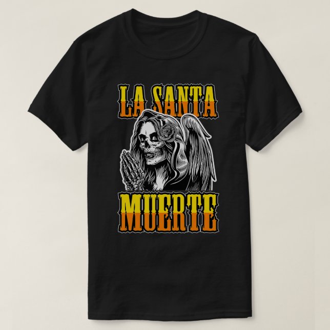 Camiseta La Papais noeis Muerte Praying Angel Dia De Los Mu (Frente do Design)
