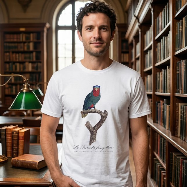 Camiseta La Perruche fringillaire (Blue-Crowned Lorikeet, Vini Australis. Men Basic White T-Shirt)