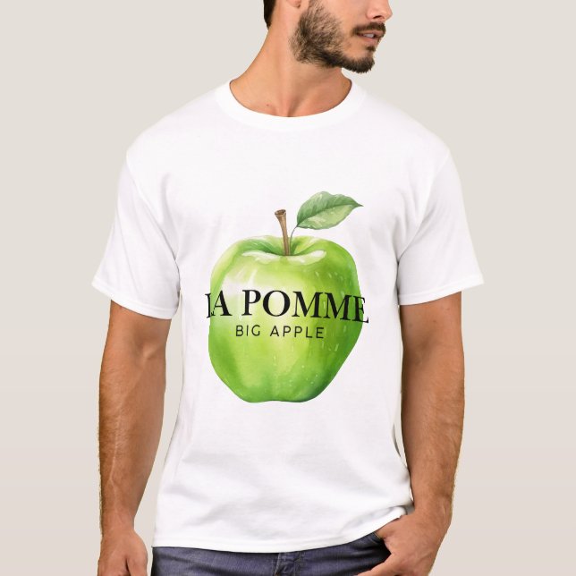 Camiseta La pomme, big apple (Frente)