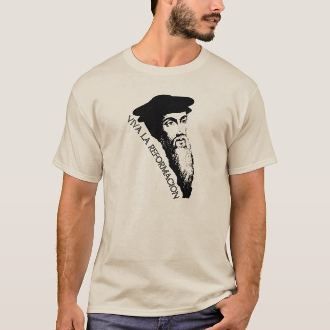 Camiseta La Reformación de Viva (João Calvino) (Frente)