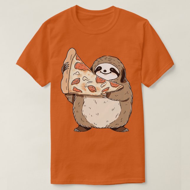 Camiseta Lã segurando uma fatia de pizza 3 (Frente do Design)
