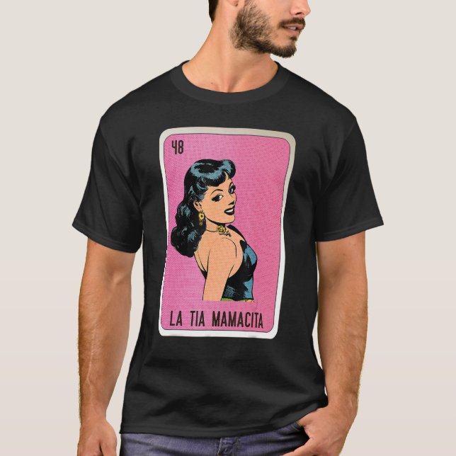 Camiseta La Tia Mamacita Mexicana Slang Lotery Bingo Cards (Frente)