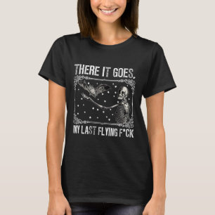 Camiseta Lá Vai O Meu Último Esqueleto De Voo Engraçado Ha