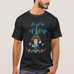 Camiseta La Vie Est Belle Torre Eiffel Paris Fox em Bicyc