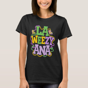 Camiseta La Weezy Ana Mapa Divertido da Louisiana Com Festa