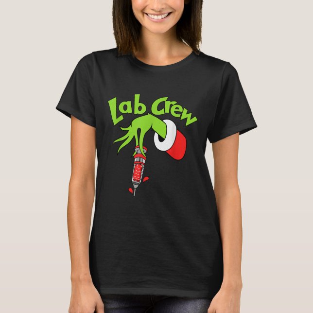 Camiseta Lab Crew Merry Christmas Laboratory Tech Nurse Xma (Frente)