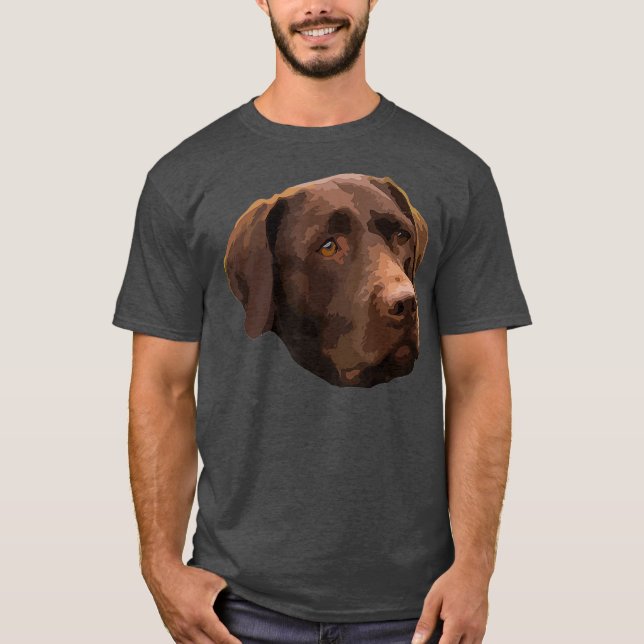 Camiseta Lab de Chocolate Engraçado Labrador Cão de Retriev (Frente)