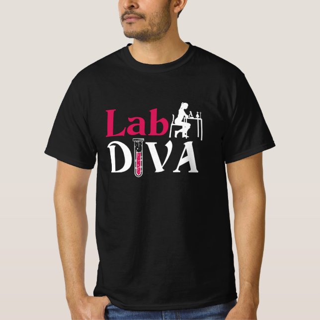 Camiseta Lab Diva Lab Tech Chemist Laboratory Technician (Frente)