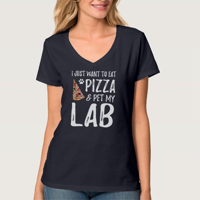 Camiseta Lab Dog Pizza Labrador Cachorro Mãozinho Presente (Frente)